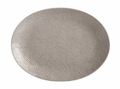 Dune Oval Platter 36x27cm Taupe Gift Boxed