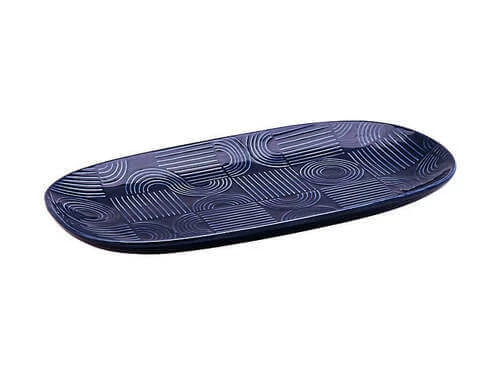Arc Oblong Platter 33x18cm Indigo Blue Gift Boxed 2 Arc Oblong Platter 33x18cm Indigo Blue Gift Boxed - Image 2