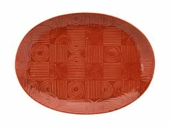 Arc Oval Platter 41x30cm Terracotta Gift Boxed