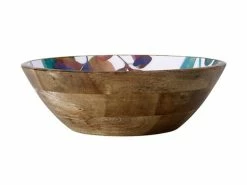 Samba Mango Wood Serving Bowl Enamel Finish 34cm