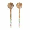 Royal Botanic Gardens Victoria Native Blooms Salad Servers Wood Enamel 31cm