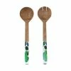 Giverny Salad Servers Wood Enamel 31cm