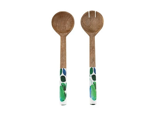 Giverny Salad Servers Wood Enamel 31cm 2 Giverny Salad Servers Wood Enamel 31cm - Image 2