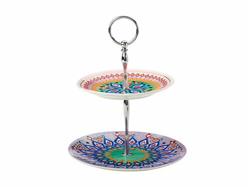 Teas & C's Zanzibar 2 Tiered Cake Stand Gift Boxed 1 Teas & C's Zanzibar 2 Tiered Cake Stand Gift Boxed